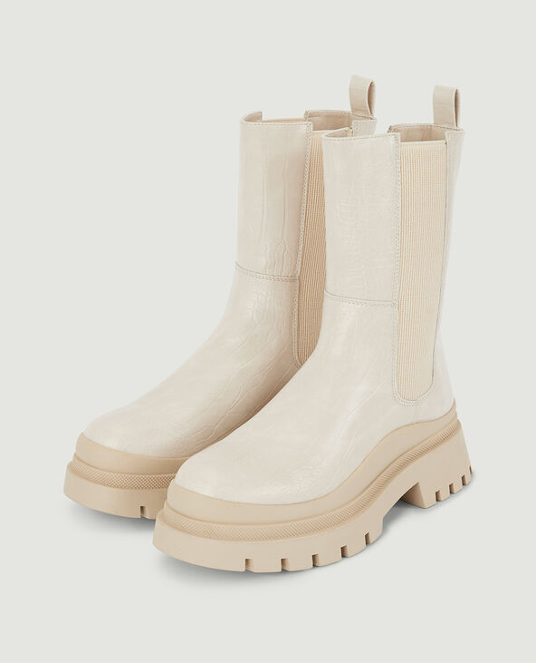 Boots chelsea semelles crantées écru - Pimkie