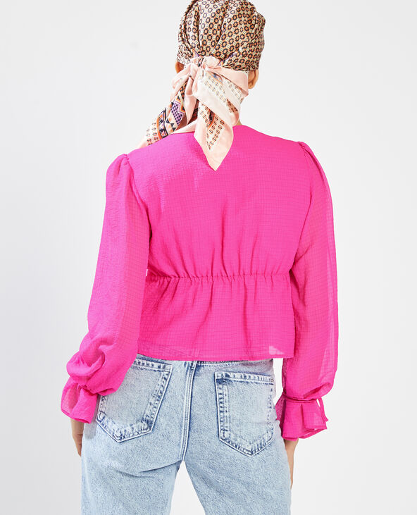 Blouse encolure V rose fuchsia - Pimkie