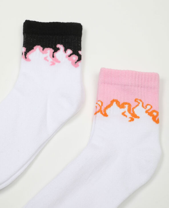 Lot de 2 paires de chaussettes flammes rouge - Pimkie