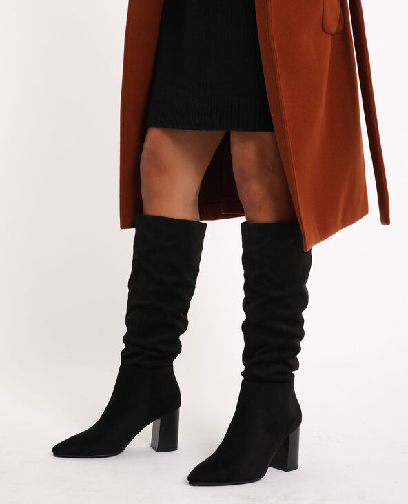 Bottes en suédine noir - Pimkie