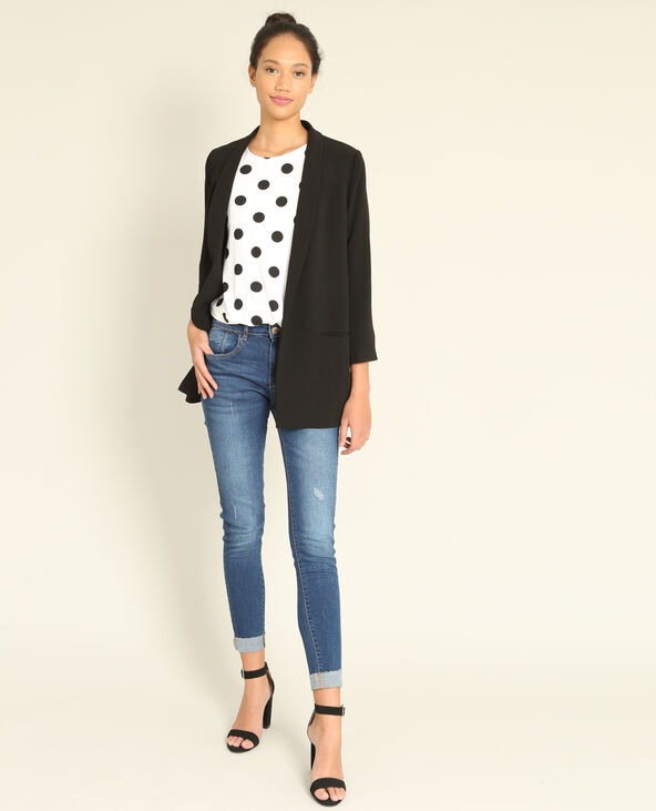 T-shirt à pois blanc - Pimkie