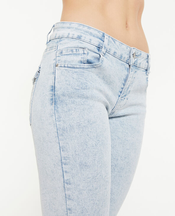 Jean flare avec papillons en strass bleu clair - Pimkie