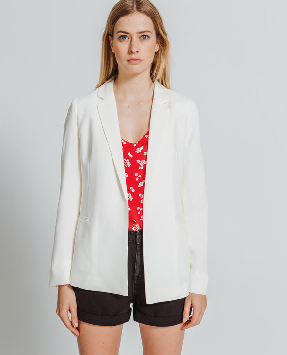 Blazer en crêpe écru - Pimkie
