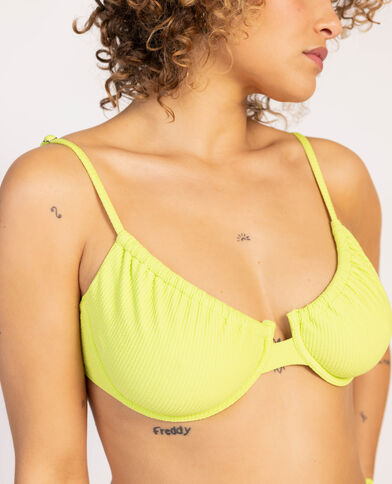 Haut de maillot corbeille vert fluo - Pimkie