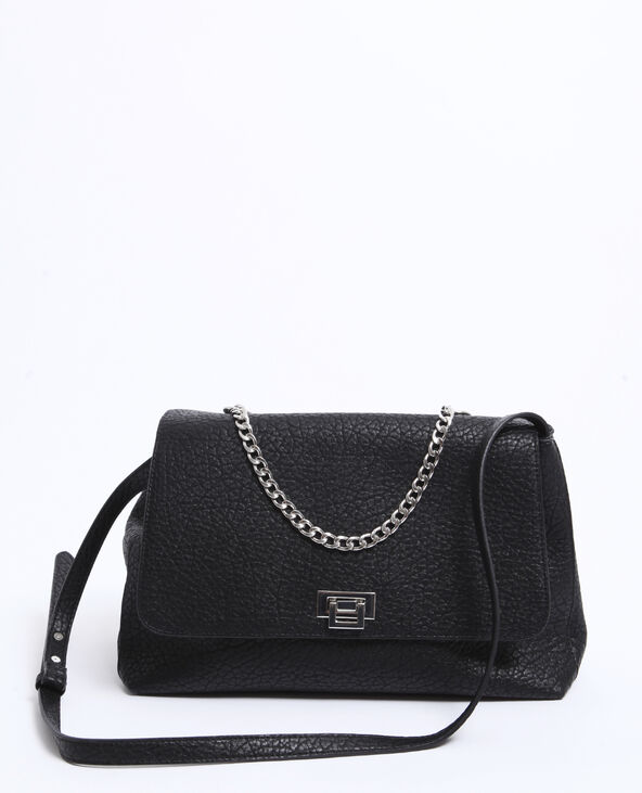 Grand sac en simili cuir noir - Pimkie