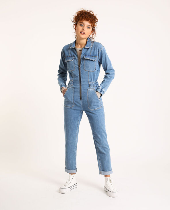 Combi-pantalon en jean bleu clair - Pimkie