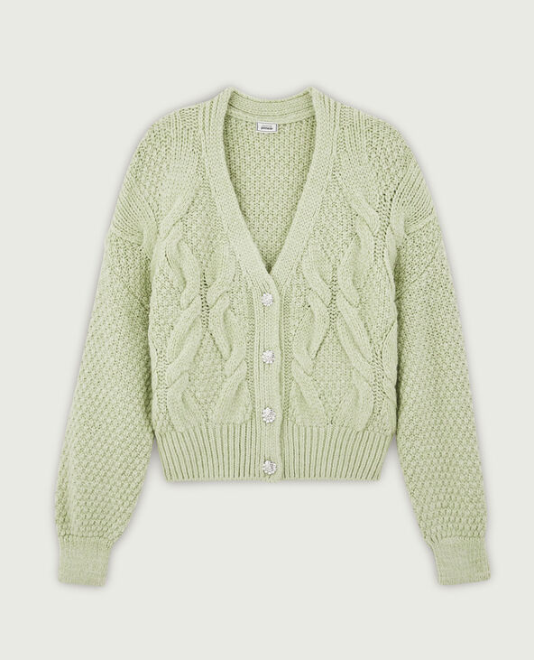 Gilet à boutons strass vert clair - Pimkie