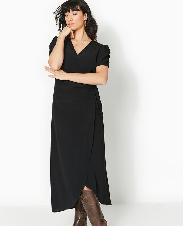 Robe longue portefeuille noir - Pimkie