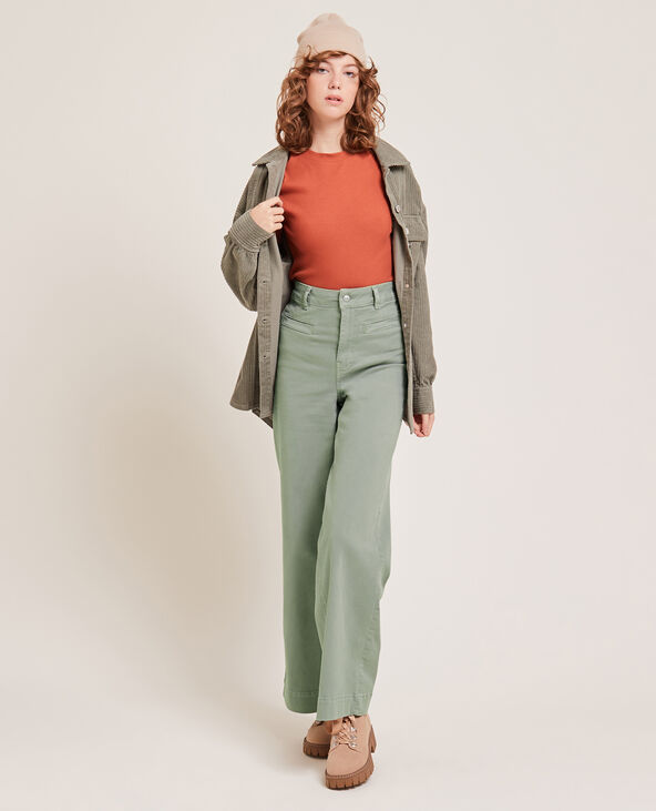 Pantalon denim large vert - Pimkie