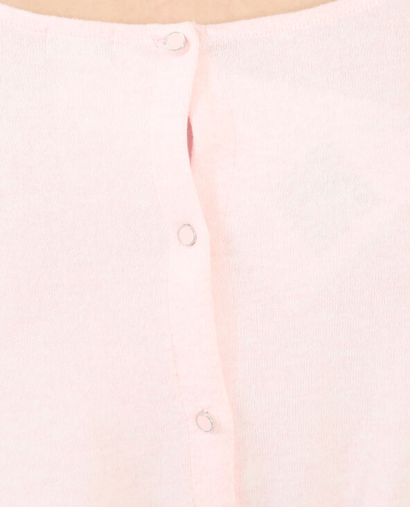 Pull doux boutonné dos rose clair - Pimkie