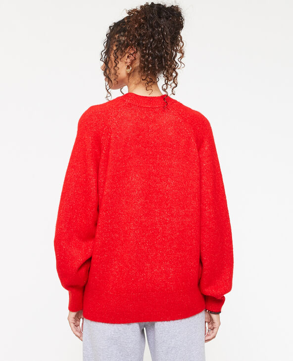 Pull col rond avec laine rouge - Pimkie