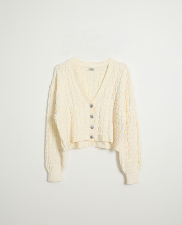 Gilet torsadé court blanc - Pimkie