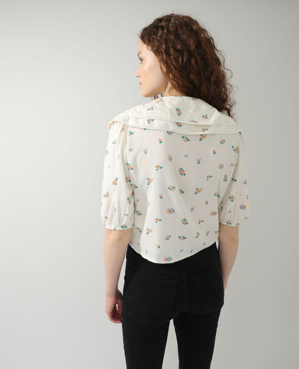 Chemise fleurie maxi col écru - Pimkie