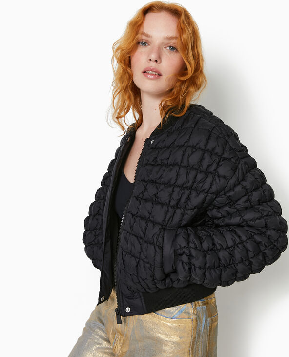 Blouson matelassé forme bombers noir - Pimkie