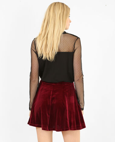 T-shirt en tulle noir - Pimkie