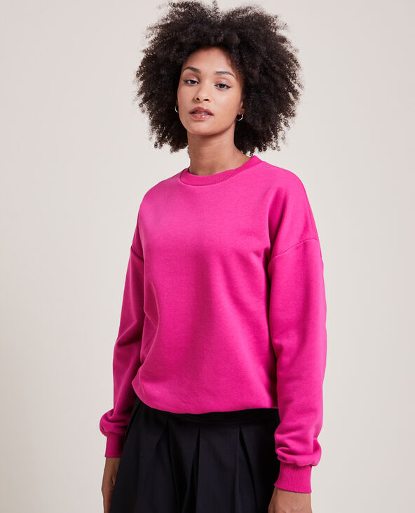Sweat col rond rose fuchsia - Pimkie