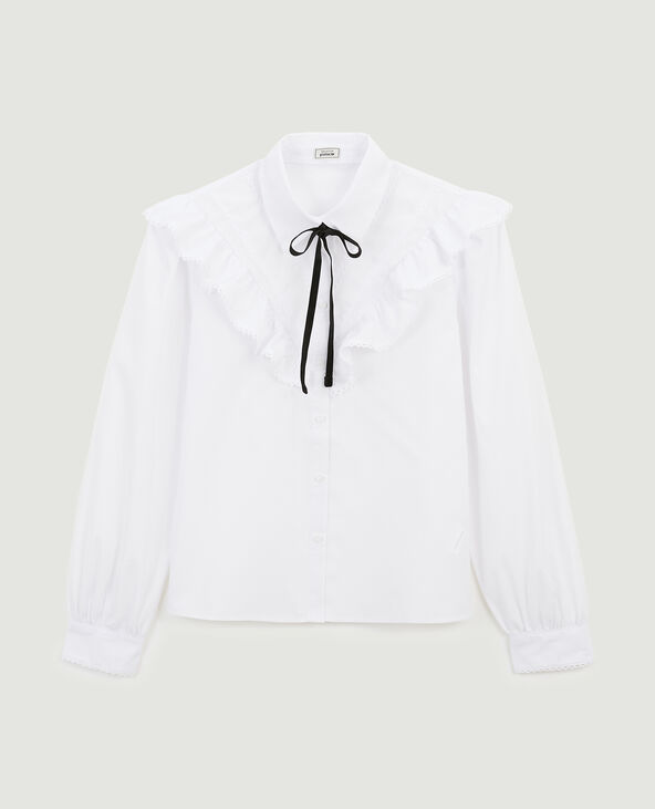 Chemise à volants brodés blanc - Pimkie