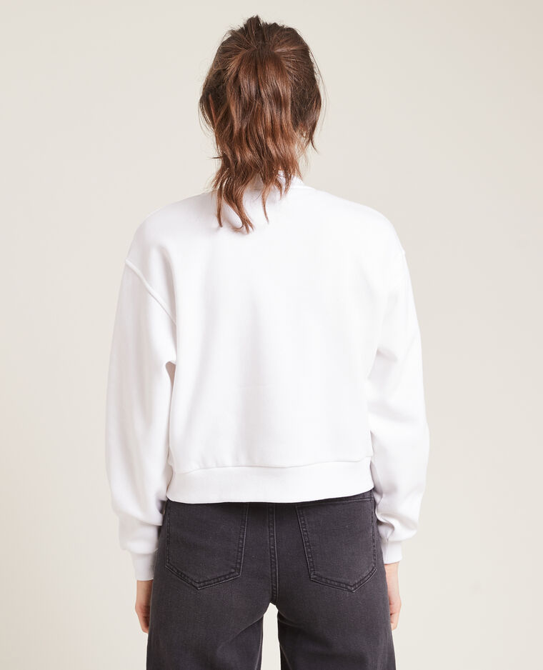 Sweat court en molleton blanc - Pimkie