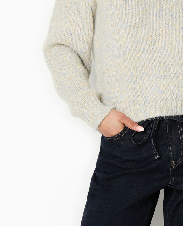 Pull col rond en grosse maille bleu clair - Pimkie