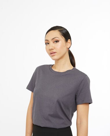 T-shirt basique col rond gris foncé - Pimkie