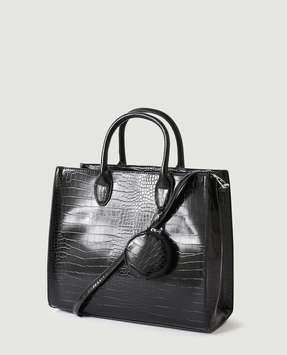 Sac effet croco noir - Pimkie