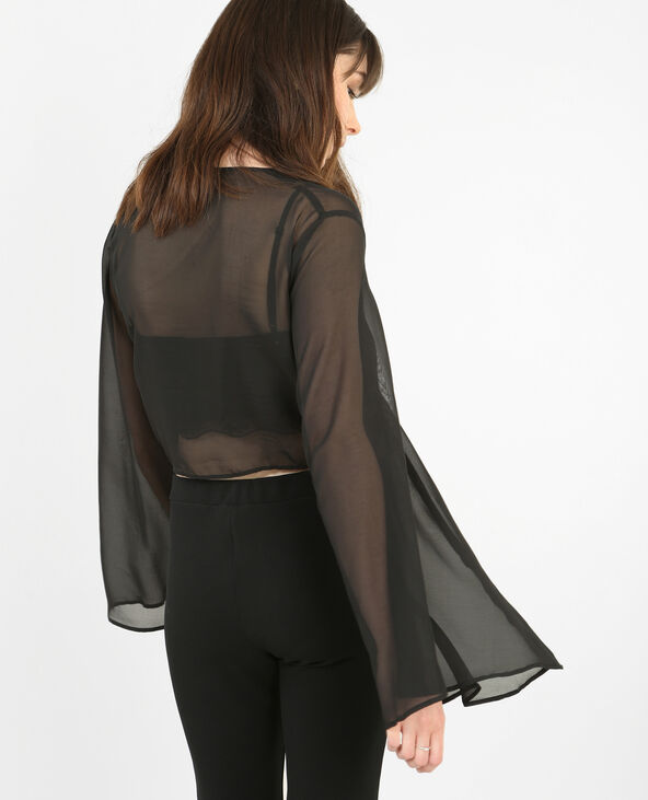 Boléro en voile à nouer noir - Pimkie