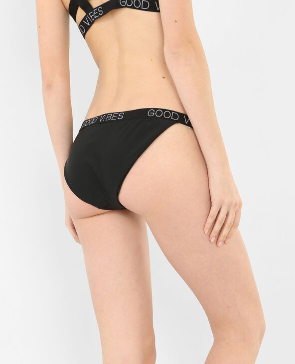 Culotte de bain message noir - Pimkie