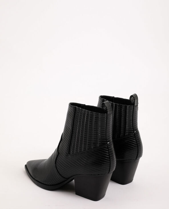 Boots western en simili cuir noir - Pimkie