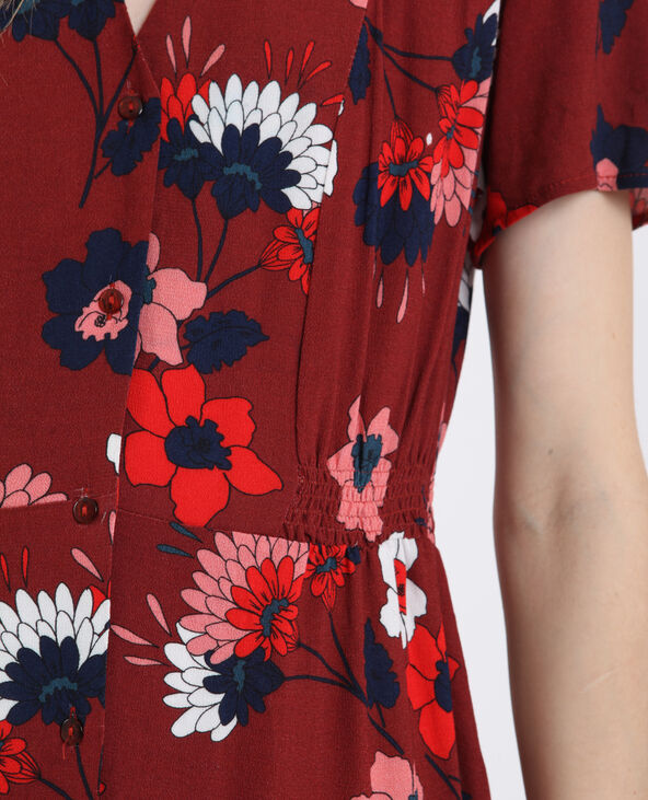 Robe à imprimé fleuri orange - Pimkie