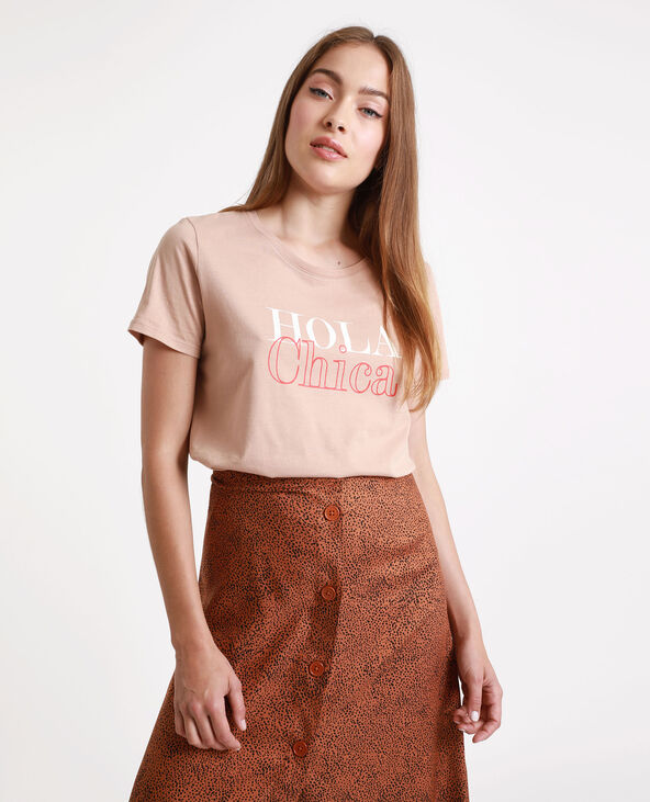 T-shirt à message beige - Pimkie