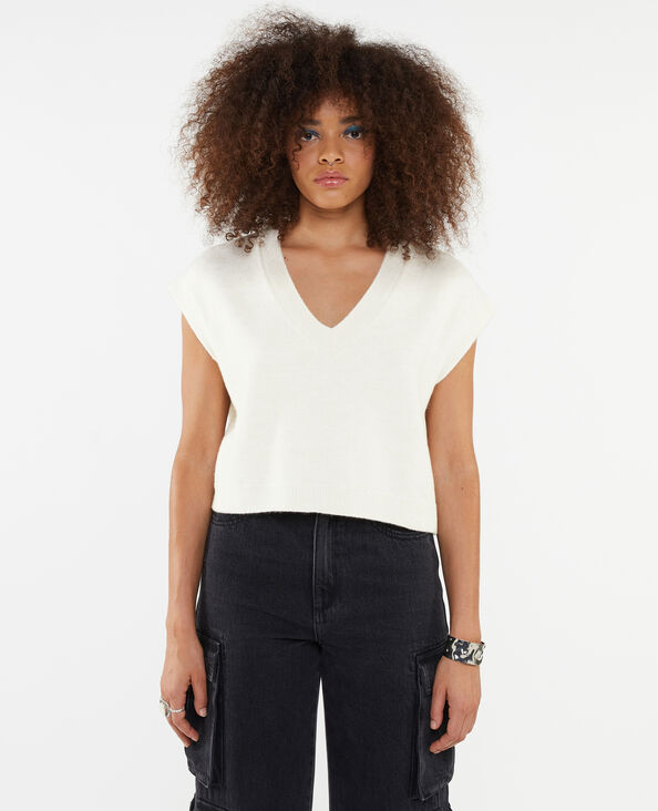 Pull sans manche cropped blanc - Pimkie