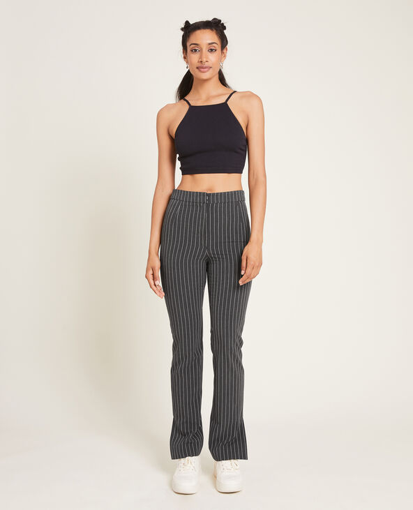 Pantalon slim avec fentes gris foncé - Pimkie