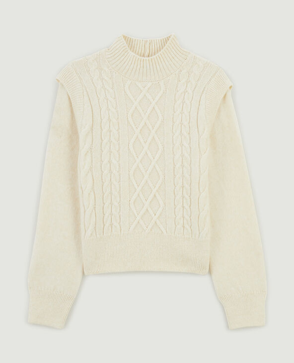 Pull maille torsadée avec ailerons blanc - Pimkie