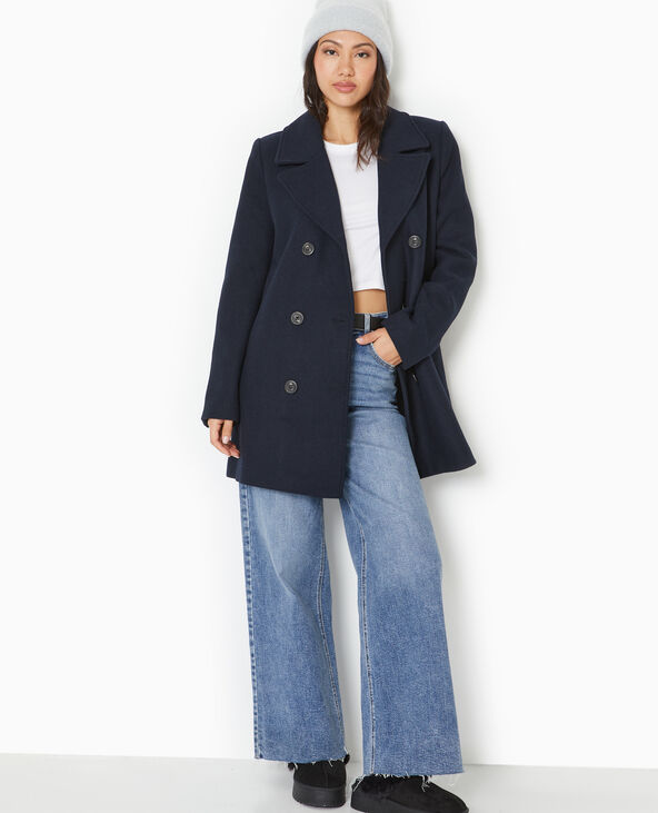 Caban avec laine bleu marine - Pimkie
