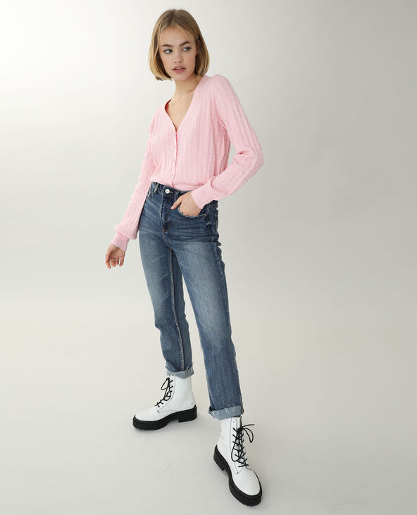 Gilet torsadé rose - Pimkie