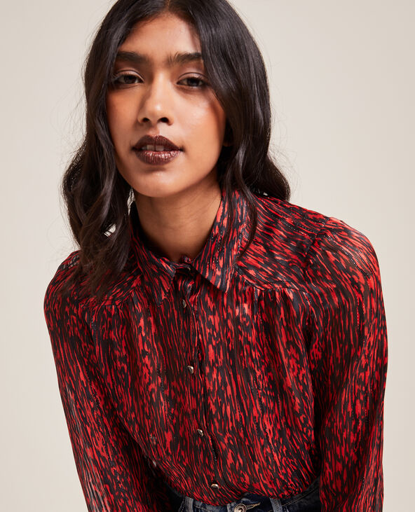 Chemise à fronces rouge - Pimkie