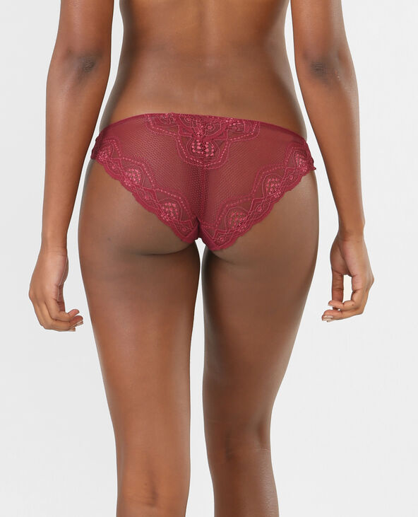 Culotte dentelle bordeaux - Pimkie