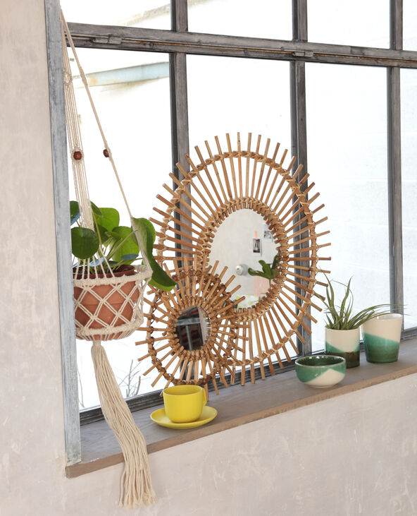 Miroir soleil rotin beige - Pimkie