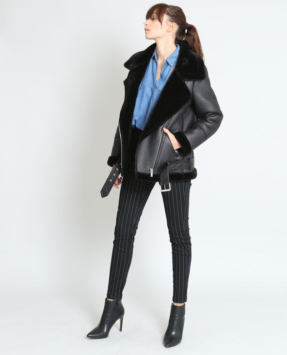 Pantalon skinny rayé noir - Pimkie
