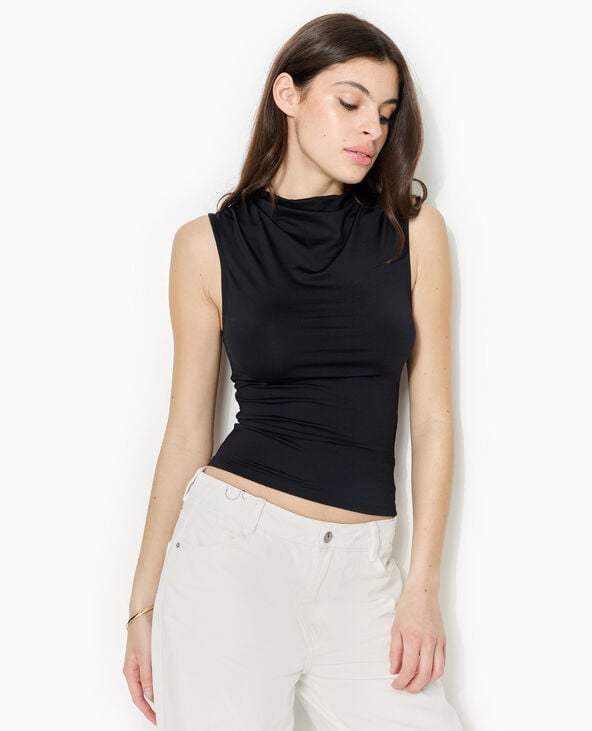 Top sans manches encolure drapée noir - Pimkie