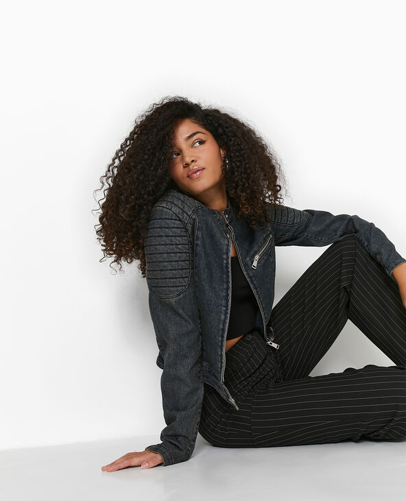 Blouson biker en jean jaune ocre - Pimkie