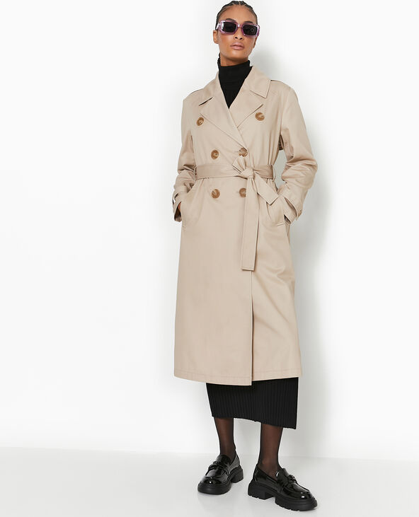 Trench en toile avec ceinture beige - Pimkie