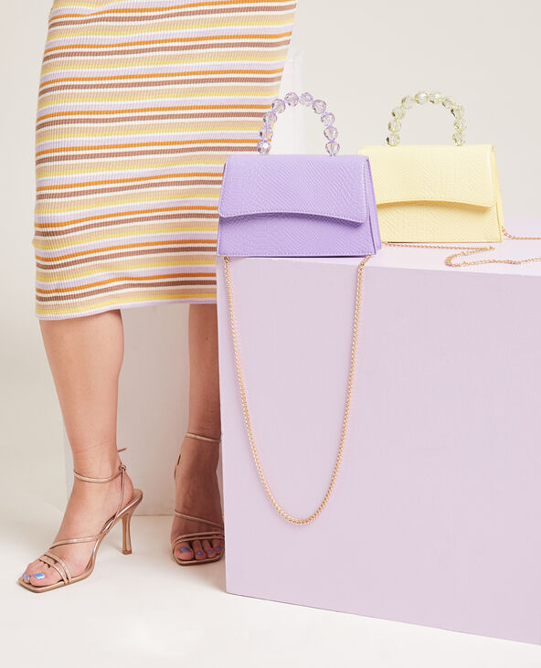 Sac boxy avec poignée perles jaune - Pimkie