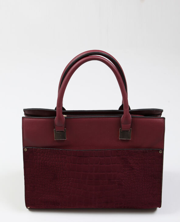 Sac à main croco bordeaux - Pimkie