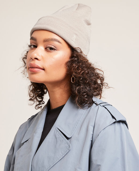 Bonnet avec revers taupe - Pimkie