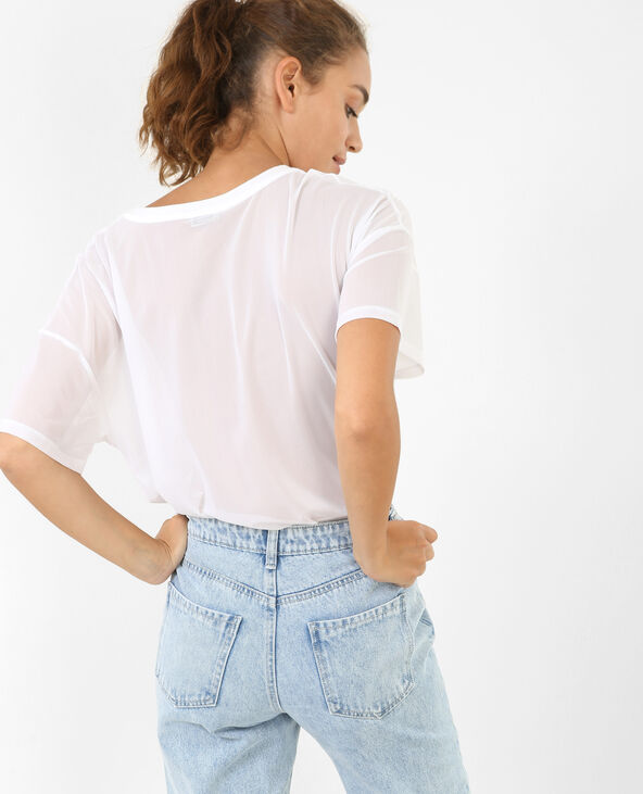T-shirt résille blanc - Pimkie