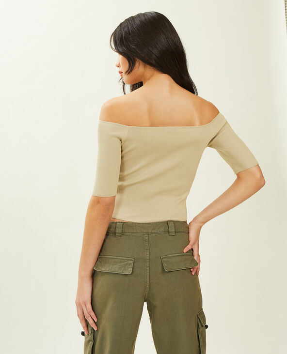 Top encolure Bardot sable - Pimkie