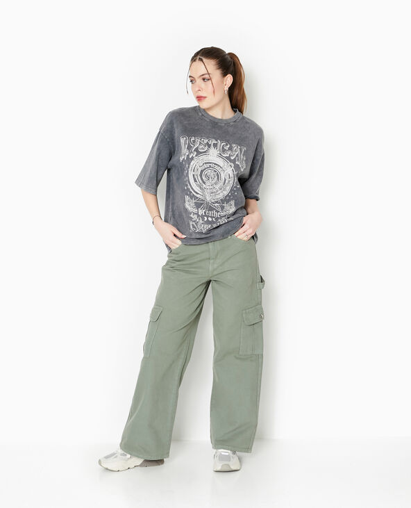 T-shirt oversize avec print gris foncé - Pimkie