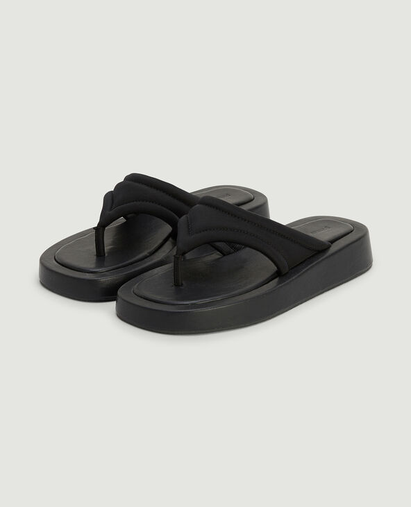 Tongs plateformes noir - Pimkie