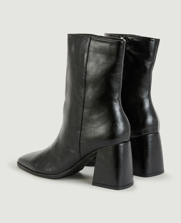 Boots à talon bouts carrés noir - Pimkie